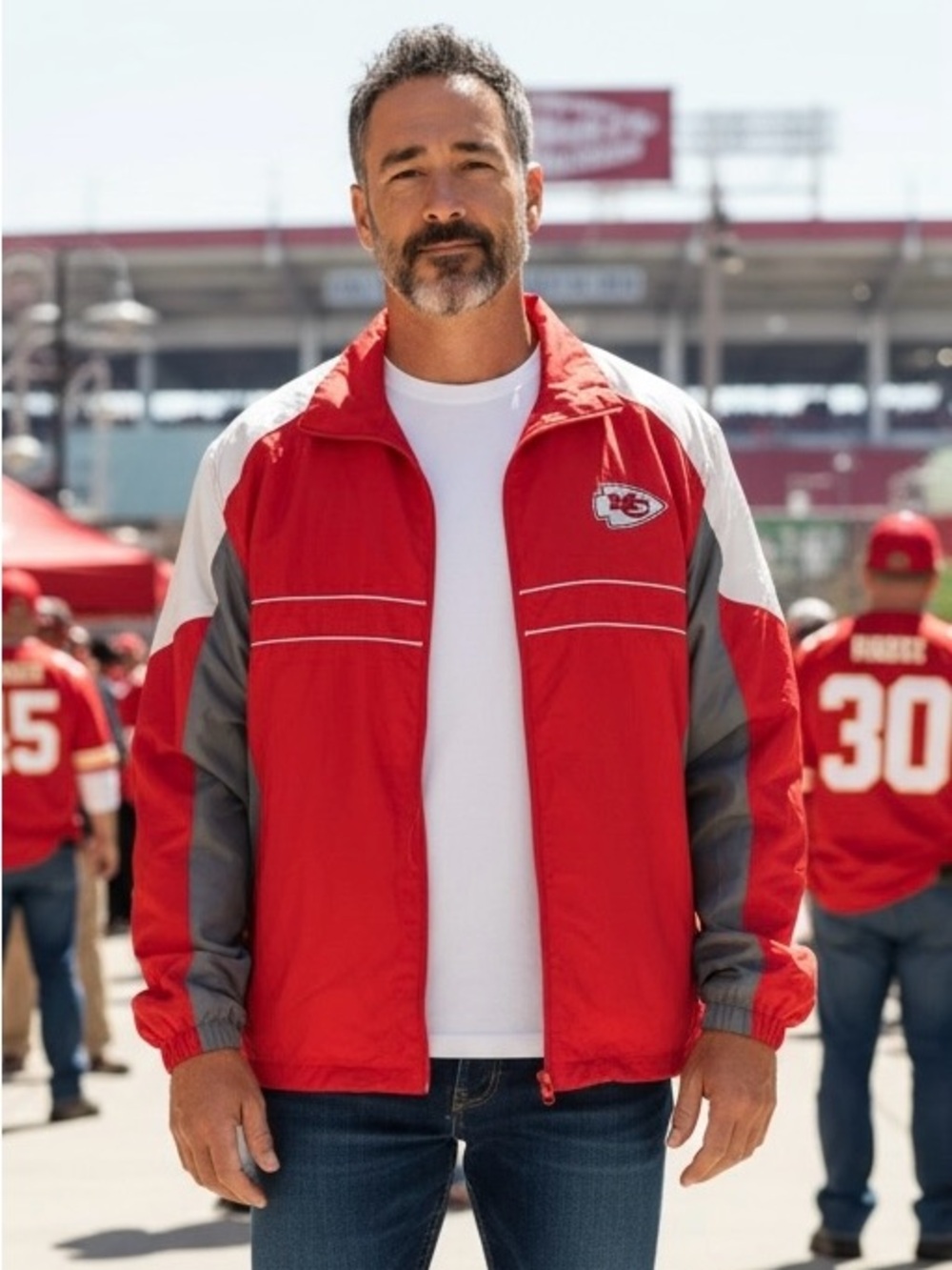 2000s Vintage L Dunbrooke KC Kansas City Chiefs Windbreaker